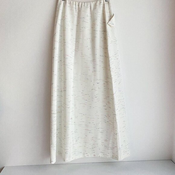 Vintage Knit White Colourful Geometric Detail Button Front Patch Pocket Skirt S - Picture 5 of 9